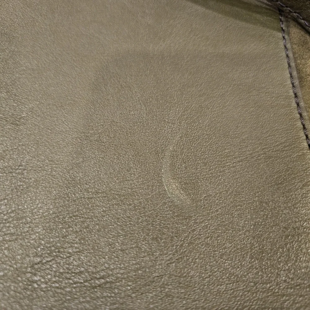 Fossil Leather Convertible Backpack Purse Tote Olive Green Suede Sides